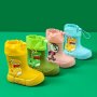 JIAGEYA Boys Girls EVA Drawstring Rain Boots Cartoon Dinosaur Design Waterproof Soft Sole Anti Slip High Top Shoes For Rainy Weather