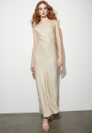 Scoop Neck Maxi Slip Dress With Low Back - Neutral