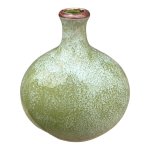 Ceramic Big Belly Vase 15.5CM - Rustic Green