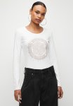 Guess Long Sleeve Cn Round Camelia Tee - Pure White