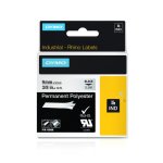 Dymo Original Ind. Tape For Rhino 9MM X 5.5M Permanent Polyester Black On Clear