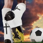 Viorawhite Cross Spat Cleat Covers Christian Adjustable Non Slip Cleat Sleeves For Soccer Baseball Football Athlete Religious Fa