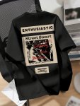 Enthusiastic Street Smart Graphic Crew Neck T-Shirt - Casual Polyester Blend Knit Fabric Tee With Spandex Regular Length All Sea