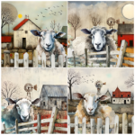 Tear Resistant Deco Print Elegant Sheep