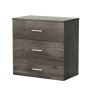 3 Drawer Bedside Table Nightstand Storage Cabinet - Rustic Grey