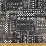 Wax Printed Piece Ethnic Black white: 480CM X 112CM