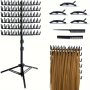 Braiding Hair Rack Standing Hair Extension Holder Hanger Hair Divider Rack For Braiding Hair Separator Stand Display Stand (black)