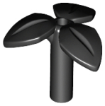 Parts Plant Stem With 3 Leaves And Bottom Pin 37695 - Black