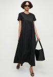 Edit Trapeze Midi Dress With Pockets - Black