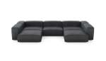 U-shape Sofa - Leather - Dark Grey - 377CM X 241CM
