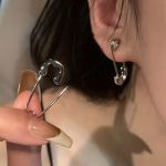 Elegant Punk Style Safety Pin Design Hoop Earrings Boho Style Earrings For All Seasons & Occasions
