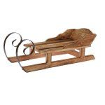 Sledge Wood 47X18X16CM With Snowflakes