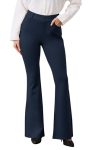 Vimpep Flare Yoga Dress Work Pants Women High Waisted Pull On Stretchy Slacks Flared Leggings For Business Casual With Pockets 2
