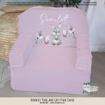 A Kids Sofa Foam Chair Bunnies Pink And Grey Pink Chair