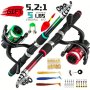 Fiberglass Fishing Rod Collapsible And Portable Travel Rod With Reel And Line Lightweight And Compact