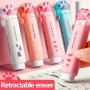 1pc Cat Paw Push-Pull Eraser Office Supplies