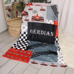Personalised Fleece Blanket Fast Car Racing Formula 1