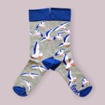 Mens Grey "guard Your Chips" Seagull Socks
