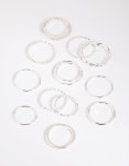 Silver Mixed Band Ring Pack