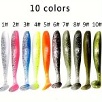 10PCS SET Soft Fake Fish Lures Baits 7CM 2G T Tail Soft Lure Fishing Tackles