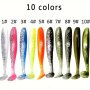 10PCS/SET Soft Fake Fish Lures Baits 7CM/2G T Tail Soft Lure Fishing Tackles