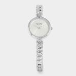 Womens Silver Plated Bangle Watch