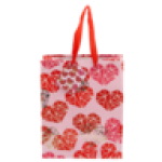 Valentine's Day Medium Geometric Hearts Foil Gift Bag