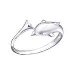 C1105-C21056 - 925 Sterling Silver Dolphin TOE RING Adjustable Size