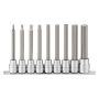 - 9 Piece 3/8INCH Drive 100MM Long Hex Bit Socket Set - M3809