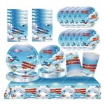 Airplane Party Tableware Set- 10 Guests