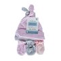 Stime Gift Set 6PC Hat & Mittens - Pink