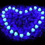 Koaby 2000PCS Blue Artificial Rose Petals With 24PCS Blue LED Tea Lights Kit For Decor