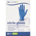 Clicks Nitrile Examination Gloves Powder Free Large 20S