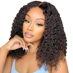 Brazilian Curly Hair 16 Inch Water Wave Wig 13X4 HD Lace Frontal Wig