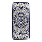 Indigo Floral Mandala Ceramic Rectangle Plate