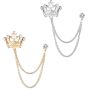 Men's Crown Hanging Chain Brooch Vintage Breastpin Wedding Brooch Pin