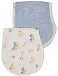 2-IN-1 Burp Cloth + Bib - Beep Beep Blue