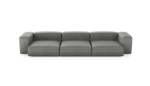Three Module Sofa - Leather - Light Grey - 377CM X 136CM