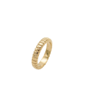 Goldair Gold Ribbed Band Ring - 54 Gold