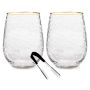 Set Of 3 - Hammered Stemless All-purpose Limited Edition Wine Glasses
