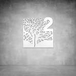 House Number D15 - 800 X 800 Rusted Steel Cool White
