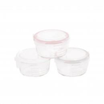 Bo Jungle Bowls Glass White-grey-pink 3 Pieces