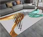 Smte Quality Modern 3D Geometric Design Area 25 Rug & Smte Tieback With Keychain