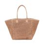 Large Tote Straw Beach Bag - Black & White