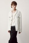 Regular Fit Pocket-detail Shacket - White