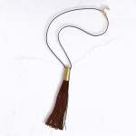 Giant Tassel Long Necklace - Bitter Choc Free