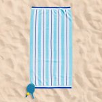 Velour Stripe Beach Towel Ocean Breeze