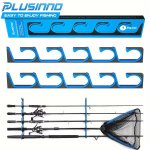 Plusinno 1 Pack H5 Horizontal Fishing Rod pole Holder For Garage Wall ceiling Mounted Fishing Rod Rack