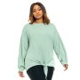 Donnay Plus Size Lounge Top Tie Detail - Sage