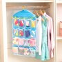 1PC 16 Grid Clothing Socks Underwear Storage Hanging Bag Wardrobe Small Items Storage Wall Door Back Pocket Sorting And Organizing Bag Easter Gift